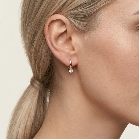 585 aukso auskarai su 0,23 ct W–STW spalvos briliantais