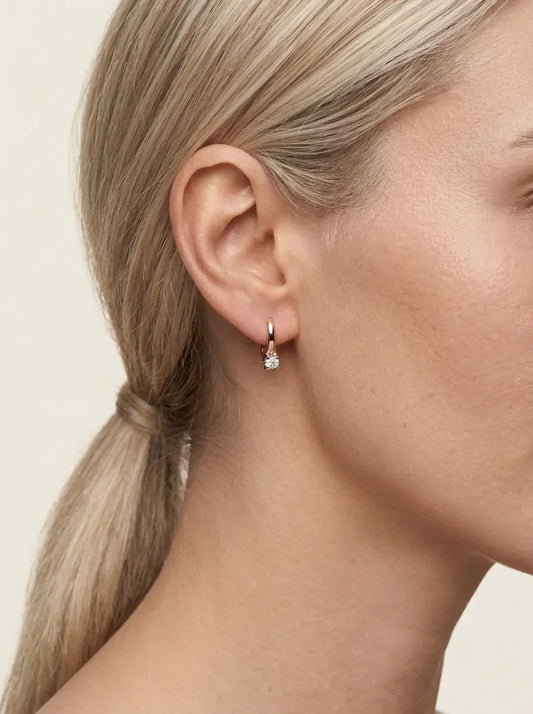 585 aukso auskarai su 0,23 ct W–STW spalvos briliantais