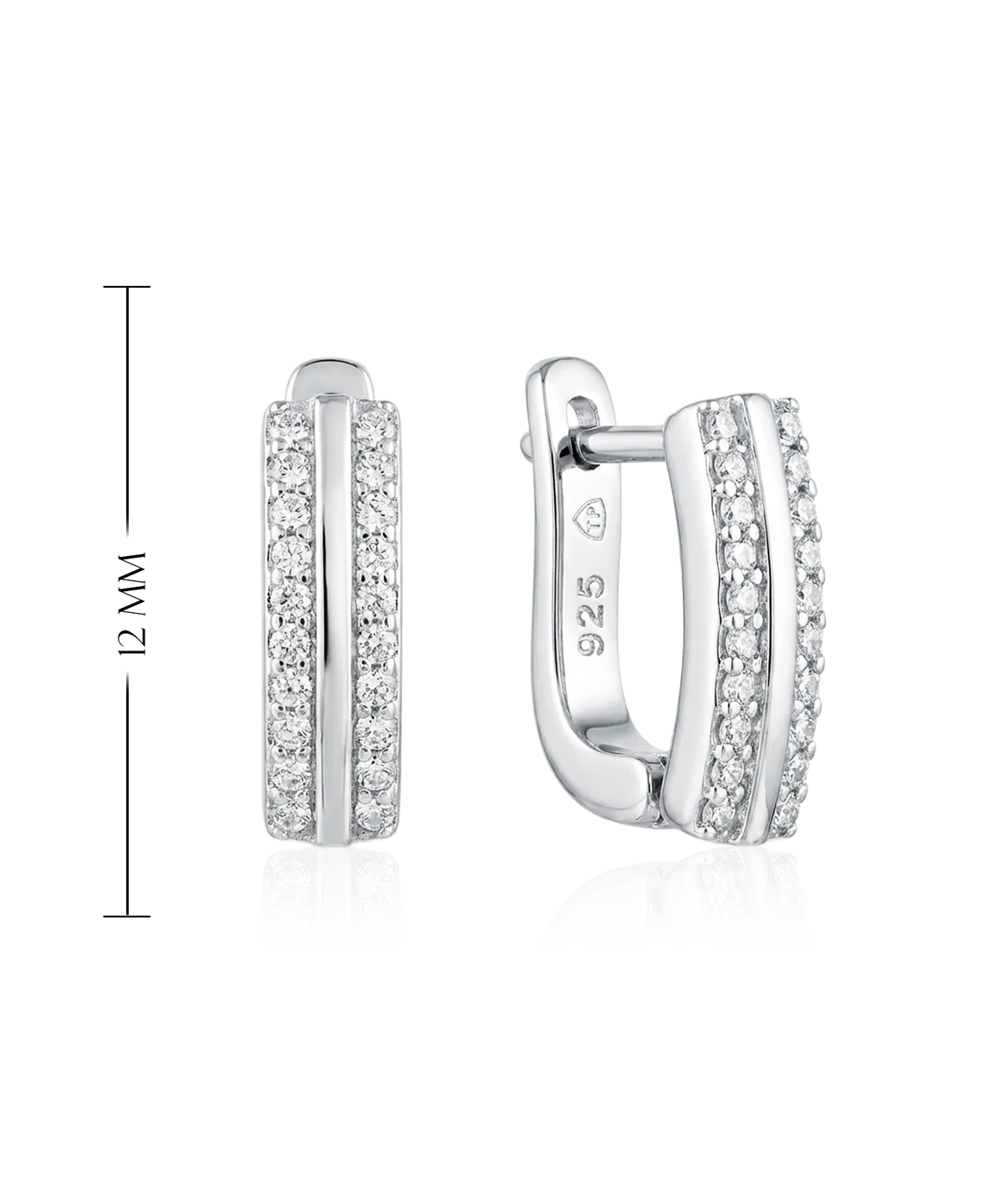 925 sidabro auskarai su baltais cirkoniais