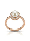 Rausvo aukso perlų žiedas