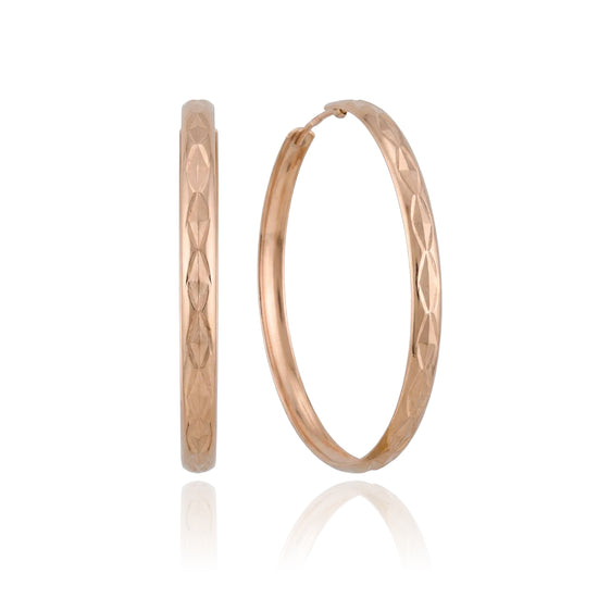 Auksiniai lankelio formos auskarai 585 prabos auksas