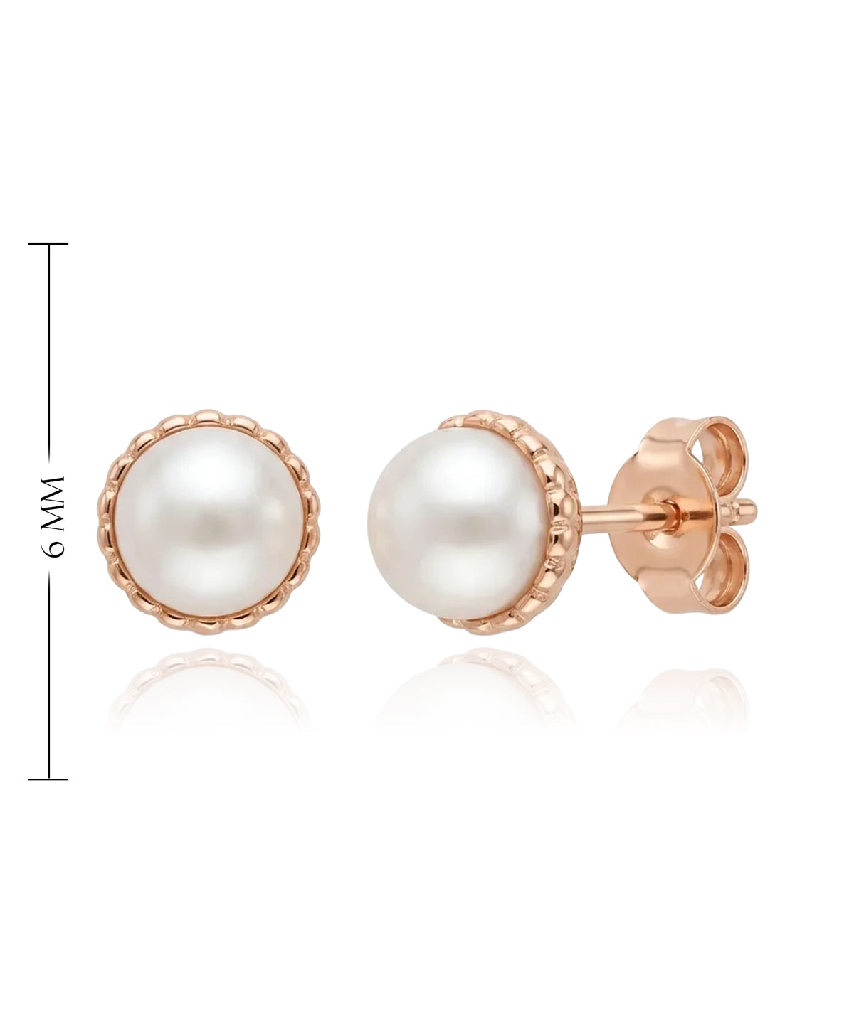 Subtilūs moteriški 585 prabos aukso auskarai su baltu perlu