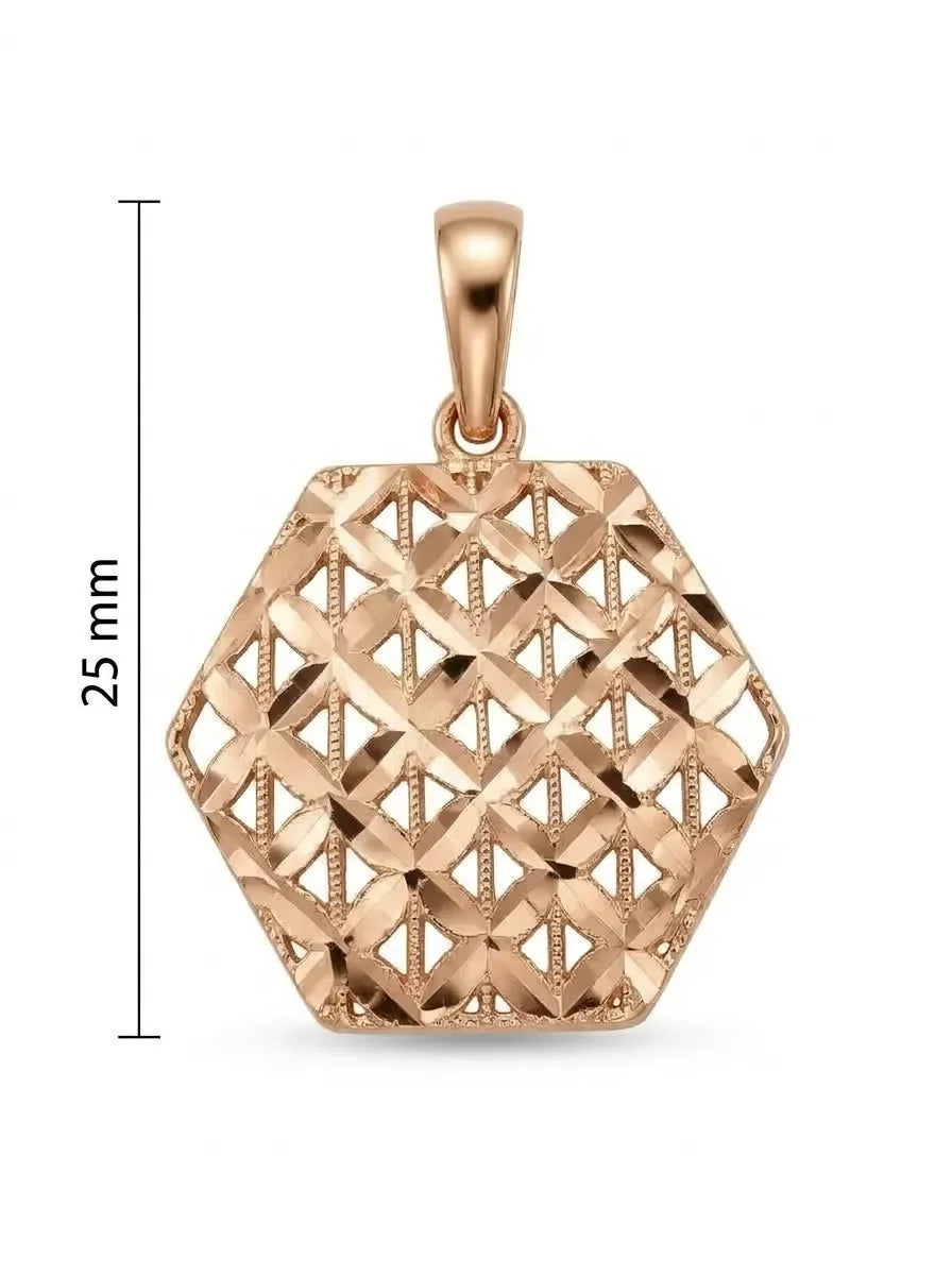 585 aukso ažūrinis pakabukas su geometriniu raštu