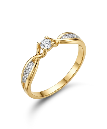 Gredzens ar briljantu 0,154 ct.