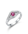 Кольцо с рубином и бриллиантами 0.156 ct