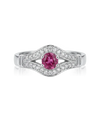 Кольцо с рубином и бриллиантами 0.156 ct
