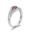 Кольцо с рубином и бриллиантами 0.156 ct