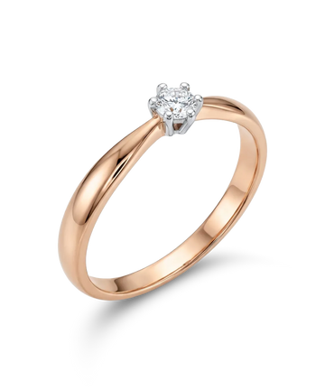Кольцо с бриллиантом 0,16 ct.