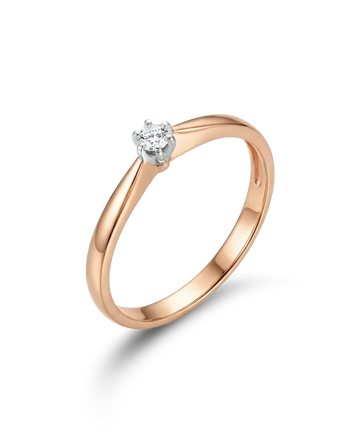 Кольцо с бриллиантом 0.05 ct.