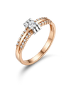Sarkanā zelta gredzens ar 0,22 ct dimantu