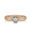 Sarkanā zelta gredzens ar 0,22 ct dimantu